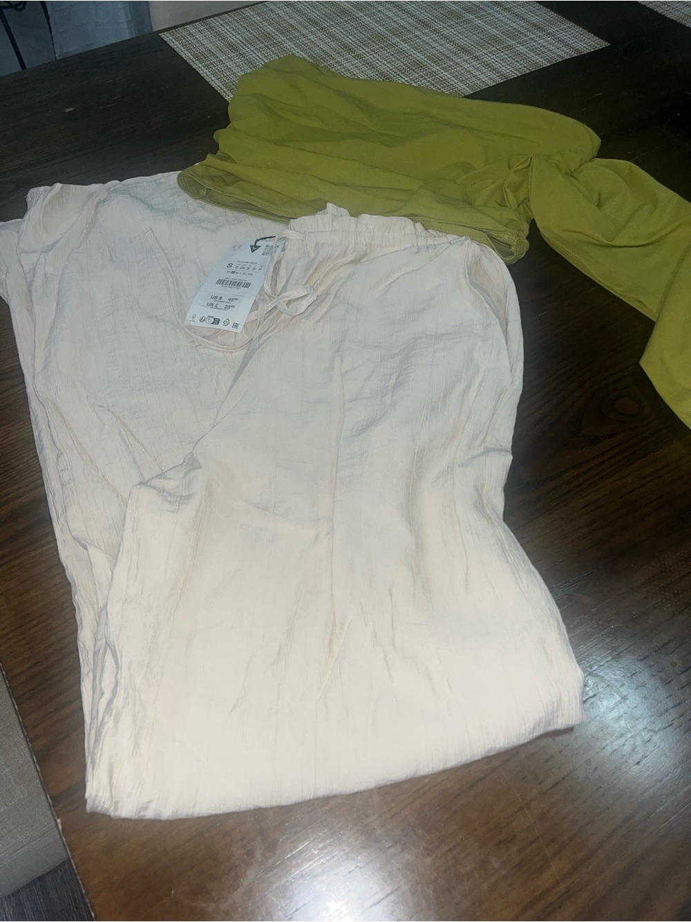Zara Light Cream Track Pants
